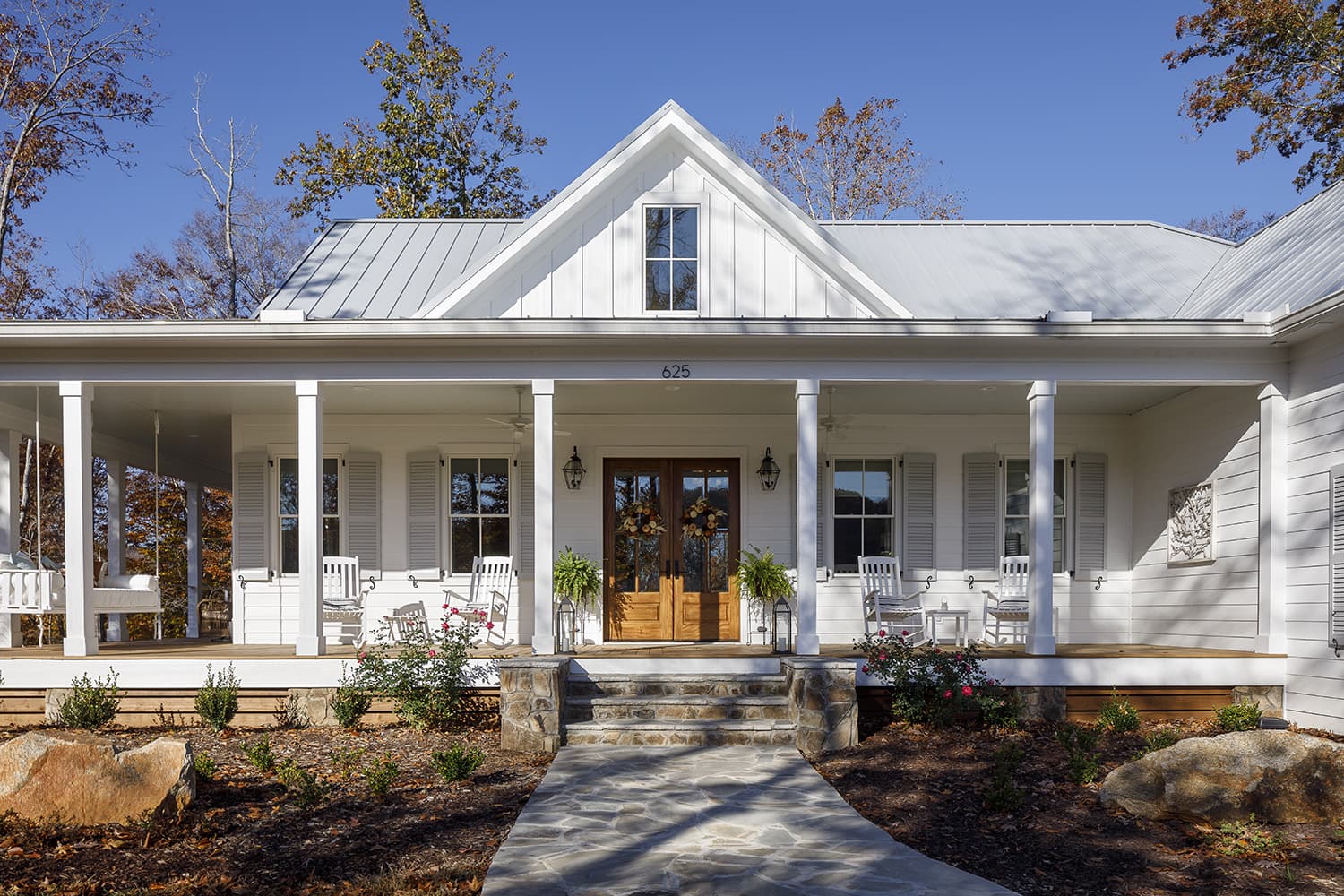 Front porch with styled rockers