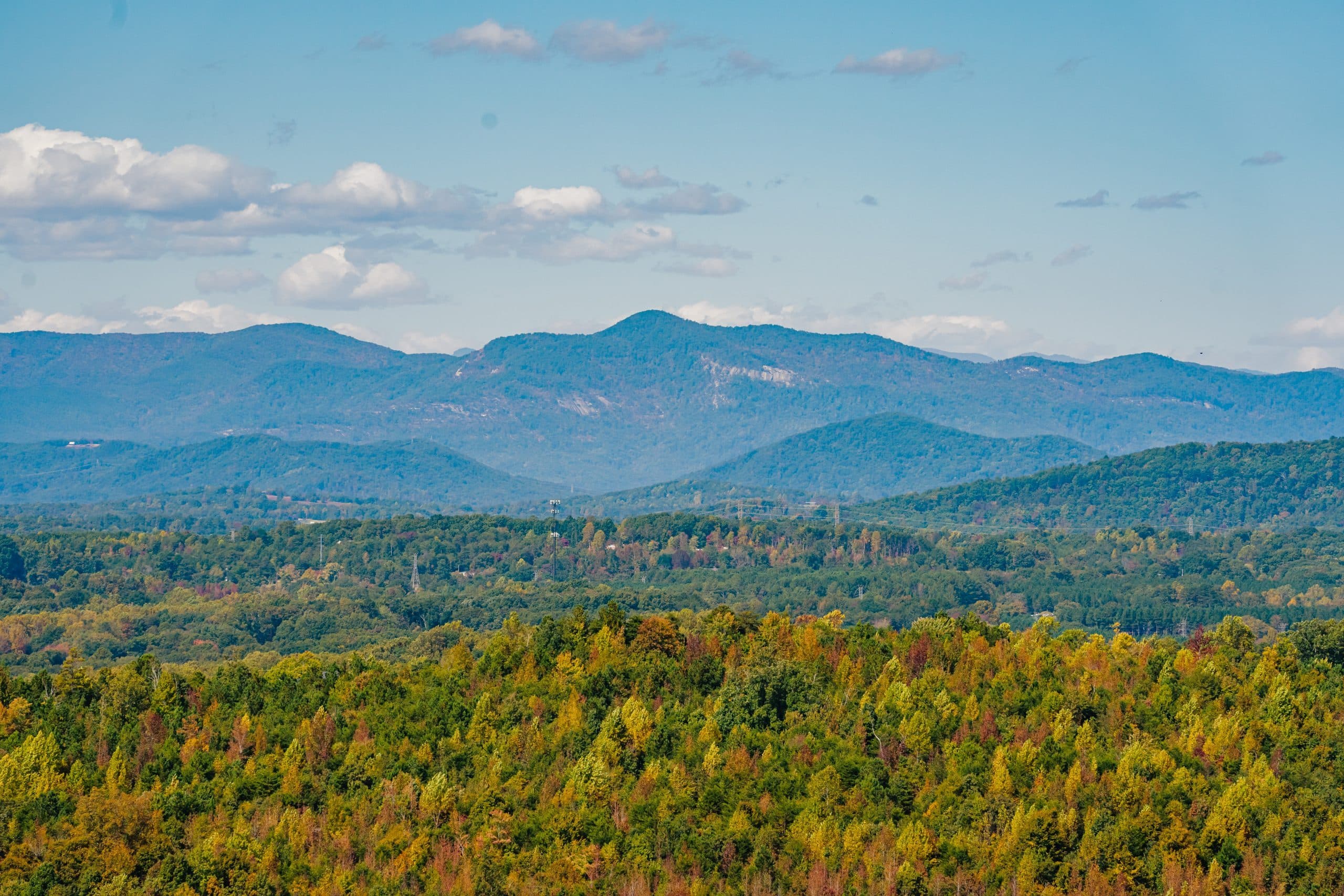 Blue Ridge Mountain panoramic landscape at Longview Carolina