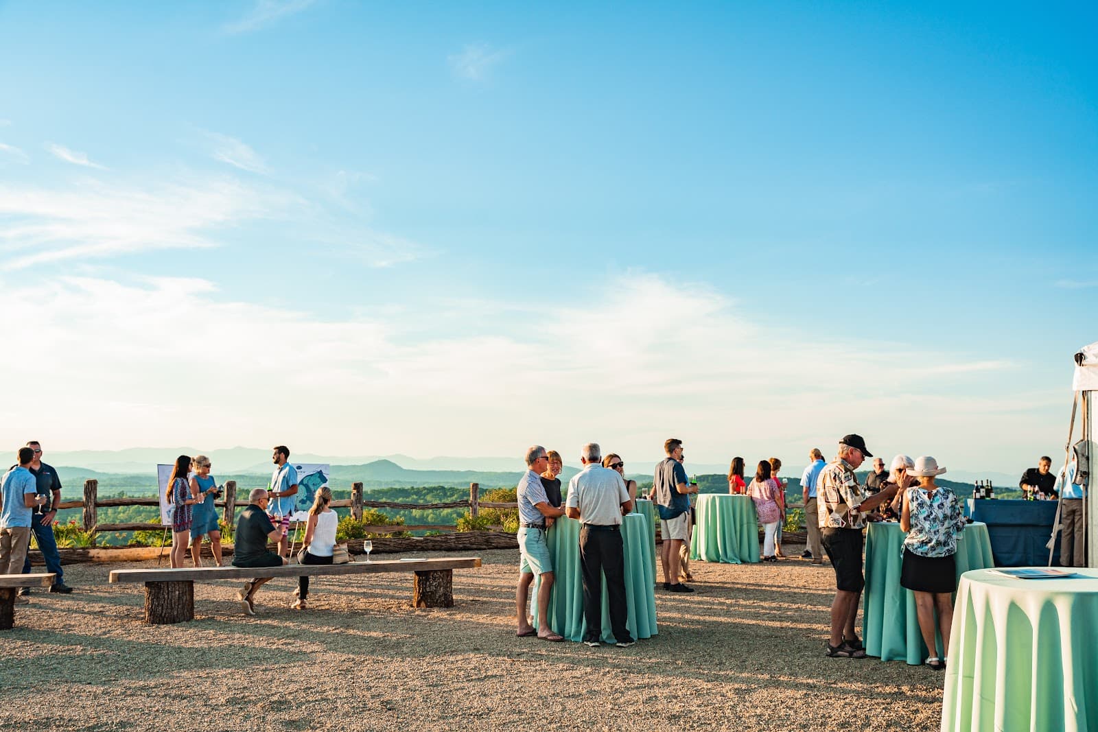 Community gathering on mountain