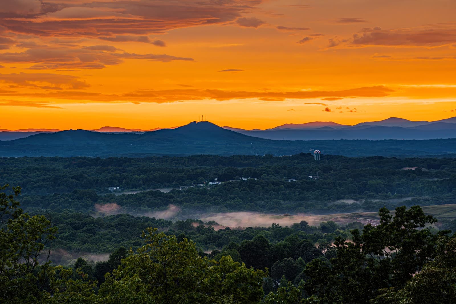 Sunset over the Blue Ridge from Longview Carolina